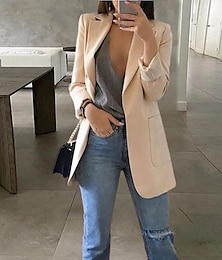 cheap -Women's Blazer Open Front Business Office Blazer Outfit with Pocket Casual Clean Fit Formal Spring