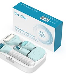 abordables -Kit de dermaroller 10 en 1 masseur de visage microneedling système de roulement derma soin du visage jade rouleau de glace barbe croissance des cheveux