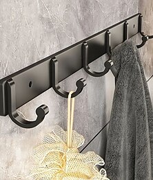 economico -1pc ganci moderni per appendere a parete portasciugamani in alluminio nero porta del bagno appendiabiti appendiabiti a parete