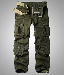 cheap -Men's Cargo Pants Cargo Trousers Pocket Plain Comfort Breathable Outdoor Daily Going out 100% Cotton Fashion Casual Gray Green Yellow camouflage