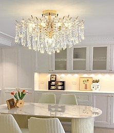 economico -lampadari a led di lusso moderno, 42/50/60/80cm 6/10/12/14-luce cristallo oro per interni casa cucina camera da letto arte del ferro ramo di un albero lampada lampada creativa luce bianco caldo