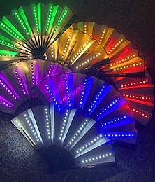 olcso -világító összecsukható led ventilátor táncoló fények éjszakai műsor dj fluoreszkáló bár éjszakai klub party ajándékok halloween dekoráció színváltó ventilátor