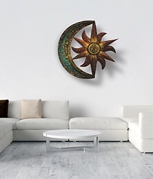 billiga -metall solmåne väggdekor, platt solväggar dekor, sol och måne vägg dekor, sol vägg konst, trädgård dekor rum dekor sol vägg dekor, utomhus sol vägg konst, utomhus metall sol vägg dekor, sol konst