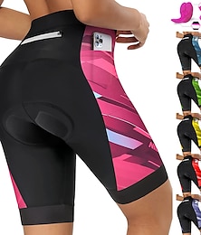 voordelige -21Grams Dames Wielrenshorts Fietsbroek Fietsen Gewatteerde shorts Kleding Onderlichaam Bergracen Wegwielrennen Sport Grafisch 3D-pad Ademend Sneldrogend Vochtregelerend Geel Roze Spandex Kleding