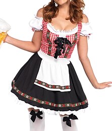 billige -Karneval Oktoberfest øl Kostume dirndl Trachtenkleader Dirndl bluse bayerske Stuepige Tysk München Enge Dame Traditionel stil klud Kjole Forklæde
