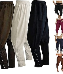 cheap -Pirate Knight Ritter Viking Celtic Knight Retro Vintage Medieval Renaissance 17th Century Pirate Pants Men's Costume Vintage Cosplay Performance Stage Carnival Pants Halloween