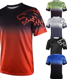 cheap -Men's Short Sleeve Downhill Jersey Gradient Wolf Bike Shirt Mountain Bike MTB Road Bike Cycling Forest Green Black Green Spandex Polyester Breathable Quick Dry Moisture Wicking Sports Clothing Apparel