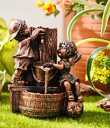 levne -zahradní vodní fontána socha fluorescenční světlo v noci dětské náladovost starožitná bronzová fontána socha terénní úpravy dekorace pro zahradu trávník terasa balkon umělecká výzdoba
