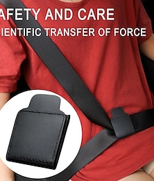 abordables -Ajustador de cinturón de seguridad para asiento de coche, cinturón de seguridad de cuero pu con velcro para niños, mujeres embarazadas con limitador, clip fijo, cuello antiestiramiento, vientre