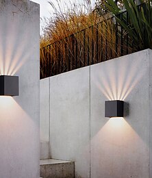 abordables -applique murale extérieure à led avec angle de faisceau réglable ip65 étanche éclairage haut et bas applique murale incurvée à double tête intérieure chambre moderne lumière blanche chaude