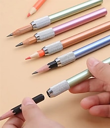 economico -estensore per matita in metallo colorato a punta singola, estendi la matita per un uso continuato, regalo di ritorno a scuola