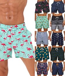 お買い得  -男性用 ボードショーツ スイムショーツ スイムトランク サマーショーツ ポケット ドローストリング 弾性ウエスト グラフィック 高通気性 速乾性 ショート カジュアル 祝日 ビーチ ハワイアン クラシック 1 2