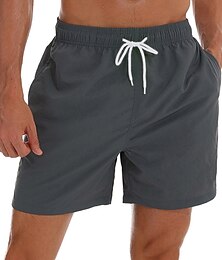 cheap -Men's Bathing Suit Board Shorts Swim Shorts Swim Trunks Summer Shorts Pocket Drawstring with Mesh lining Plain Quick Dry Outdoor Holiday Going out Stylish Boho Gray Green Black