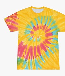 billige -Disk Tie Dye T-skjorte Animé 3D Graphic Til Par Herre Dame Voksne Maskerade 3D-utskrift Fritid / hverdag
