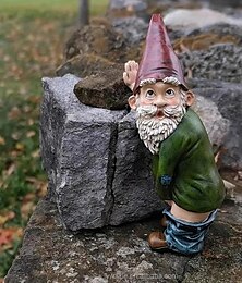 levne -pryskyřičná socha zahradního trpaslíka, mikro krajinná výzdoba, pro zahradní nádvoří trávník bonsai stolní dekorace