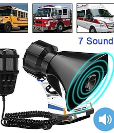 abordables -starfire 120db 12v fort klaxon sirène pour voiture bateau van camion 7 ton pa system mic