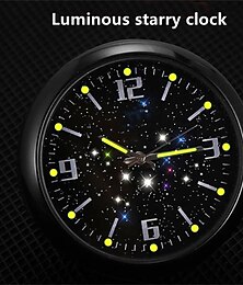 abordables -Nouvelle mise à niveau des accessoires de remise en état de voiture avec horloge lumineuse ciel étoilé ornements électroniques à quartz montre horloge s'applique à toutes les voitures