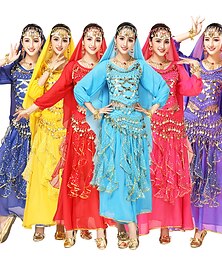 זול -בגדי ריקוד נשים ריקודי בטן אינדיאני נערה הודית נשף מסכות מבוגרים עליון חצאית כיסוי ראש מפלגה