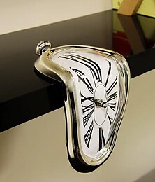 זול -סוריאליסטי נמס מעוות ספרה רומית שעוני קיר בסגנון סוריאליזם שעון בית אביזר מעוות עיצוב שעון קיר