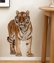 abordables -sticker mural tigre, peau d'animal sauvage réaliste autocollante & décalcomanies d'art de décor de mur de bâton, pour le décor de salon de chambre à coucher à la maison 40*60cm (23.6*15.7in)