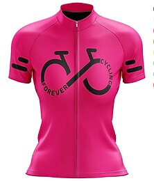 voordelige -Dames Wielrenshirt Grafisch Grappig Korte mouw Fietsen Shirt Kleding Bovenlichaam met 3 achterzakken Bergracen Wegwielrennen Sneldrogend Reflecterende strips Achterzak Vochtregelerend Sport Zwart Wit