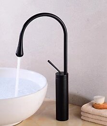 お買い得  -バスルームのシンクの蛇口 - 回転可 / クラシック / センターセットタイプ 電気メッキ / 塗装仕上げ デッキマウント シングルハンドルつの穴Bath Taps