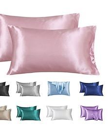 cheap -Satin Pillowcase for Hair and Skin 2 Pack Silky Satin Pillow Cases No Zipper Pillow Covers with Envelope Closure Suit