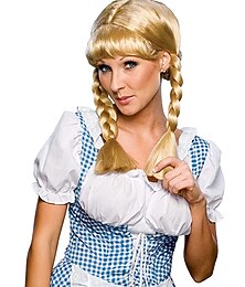 abordables -oktoberfest bière cosplay perruques rubie's femmes blonde cowgirl perruque articles de fête multicolore taille unique