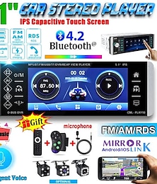 preiswerte -5,1 Zoll IPS kapazitiver HD-Touchscreen, intelligente Stimme, 1 DIN, Auto-MP5-Player, Bluetooth 4.2, Autoradio-Unterstützung, FM AM, RDS-Mikrofon, DVR, 4 USB-Bluetooth-Kamera (optional).