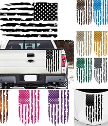abordables -Autocollant de voiture de décalque de vinyle de hayon de camion de drapeau américain des États-Unis compatible avec la plupart des camionnettes et la plupart des véhicules