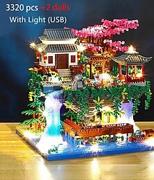 voordelige -3320 stuks microbouwstenenset, diamanten boomhut en waterval als kerstcadeau