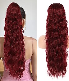 זול -שרוך קוקו נשים / קלאסי / הלבשה קלה שיער סינטטי חתיכת שיער הַאֲרָכַת שֵׂעָר מתולתל 24 אינץ' מתנות חג מולד / לבוש יומיומי / חופשה