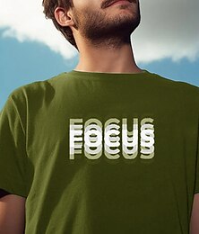 cheap -Focus T shirt Tee Graphic Tee Casual Style Classic Style Letter Optical Illusion Graphic Prints Crew Neck Clothing Apparel Outdoor Street Short Sleeve Print