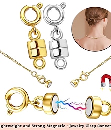 abordables -Cierres y cierres de collar magnéticos: conectores de pulsera chapados en oro y plata para la fabricación de joyas de cadena de collares