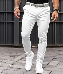 ieftine -Bărbați Pantaloni chinez Pantaloni de vară Pantaloni casual Buzunar frontal Simplu Confort Respirabil Casual Zilnic Concediu Modă De Bază Dovleac Negru