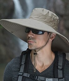 economico -cappello da sole a tesa larga upf50+ cappello da pesca impermeabile e traspirante ad asciugatura rapida per il campeggio di pesca&amp; spiaggia safari escursionistico