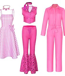 abordables -muñeca Mujer Cosplay de película Y2K Vestido rosa Mono rosa Traje de entrenamiento rosa (hombre) Víspera de Todos los Santos Carnaval