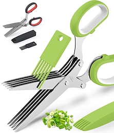 cheap -Updated 2024 Herb Scissors Set - Cool Kitchen Gadgets for Cutting Fresh Garden Herbs - Herb Cutter Shears with 5 Blades and Cover, Sharp and Anti-rust Stainless Steel, Dishwasher Safe
