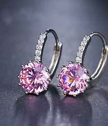 halpa -2kpl Niittikorvakorut Korvarenkaat For Naisten Kuutiomainen zirkonium citrine Häät Juhla Kausaliteetti Zirkoni Metalliseos Pasianssi Pyöreät Valmistujaiset