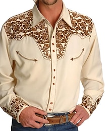 economico -Classico Retrò vintage Top o camicia Cowboy occidentale Per uomo Mascherata Da giorno Maglietta