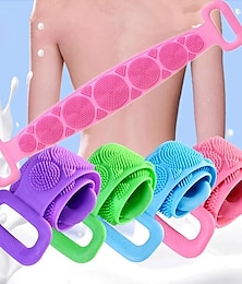 billiga -silikon ryggskrubber för dusch. uppgradera kroppsborste för män/kvinnor exfolierande lång dubbel sida rygg scrubber duschborste djuprengöring spa massage hudvård