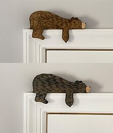 preiswerte -1 Stück Holz-Wanddekoration, Bär, Türaufsatz, Wandakzent, Türrahmen, moderne Heimdekoration für Zuhause, Holzdekoration, Innen- und Außendekoration, 9 x 16 cm/3,54'' x 6,3''