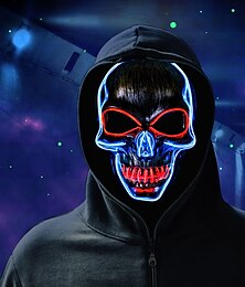abordables -halloween led mask light up hacker purge mask led effrayant crâne masque pour cosplay costumes festival carnaval fête cadeaux enfants hommes femmes