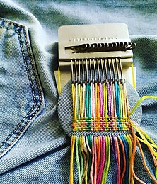 abordables -Métier à tisser speedweve type outil de tissage, 28 crochets en bois mini machine à tisser à repriser outils de bricolage pour débutants raccommodage jeans chaussettes vêtements réparation tissus