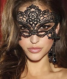 cheap -2023 HOT SALES Women Hollow Mask Sexy Cosplay Lace Masquerade Eye Mask Lingerie Cosplay Accessories Gothic Fetish 2PCS