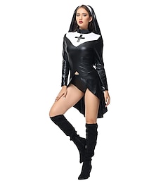 levne -Sestry Jeptiška Cosplay kostým Kostým na Večírek Maškarní Dospělé Dámské Úbory cosplay Výkon Párty předvečer Všech svatých Plesová maškaráda Mardi Gras Jednoduchý karnevalový kostým
