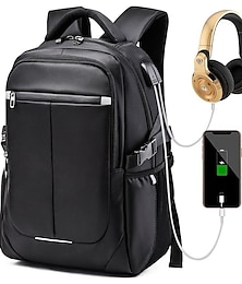 cheap -Laptop Backpack,Travel Business Anti Theft with Earphone Port USB Charging Port,Water Resistant College School Computer Bag for Women Men Fits 15.6 Inch Laptop and Notebook,Black, Back to School Gift