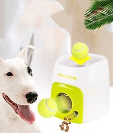 abordables -Máquina de recompensa para perros y mascotas, máquina de recompensas de béisbol para lanzar mascotas con fugas interactivas para perros de juguete de tenis