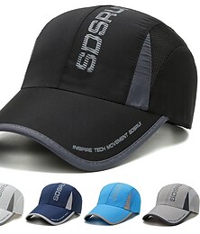 お買い得  -男性用 ベースボールキャップ 日よけ帽 ブラック ホワイト ポリエステル トラベル ビーチスタイル アウトドア バケーション 平織り 調整可能 サンスクリーン ファッション スポーツ