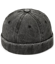 billiga -Unisex Docker Cap Brättelösa hattar Svart Vin Bomull Tvättad Resor Strandstil Utomhus Semester Slät Justerbara Mode